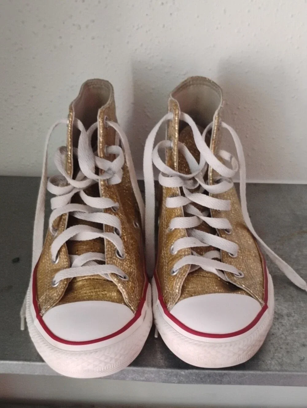 Converse Kids Gold Glitter High Top Sneakers